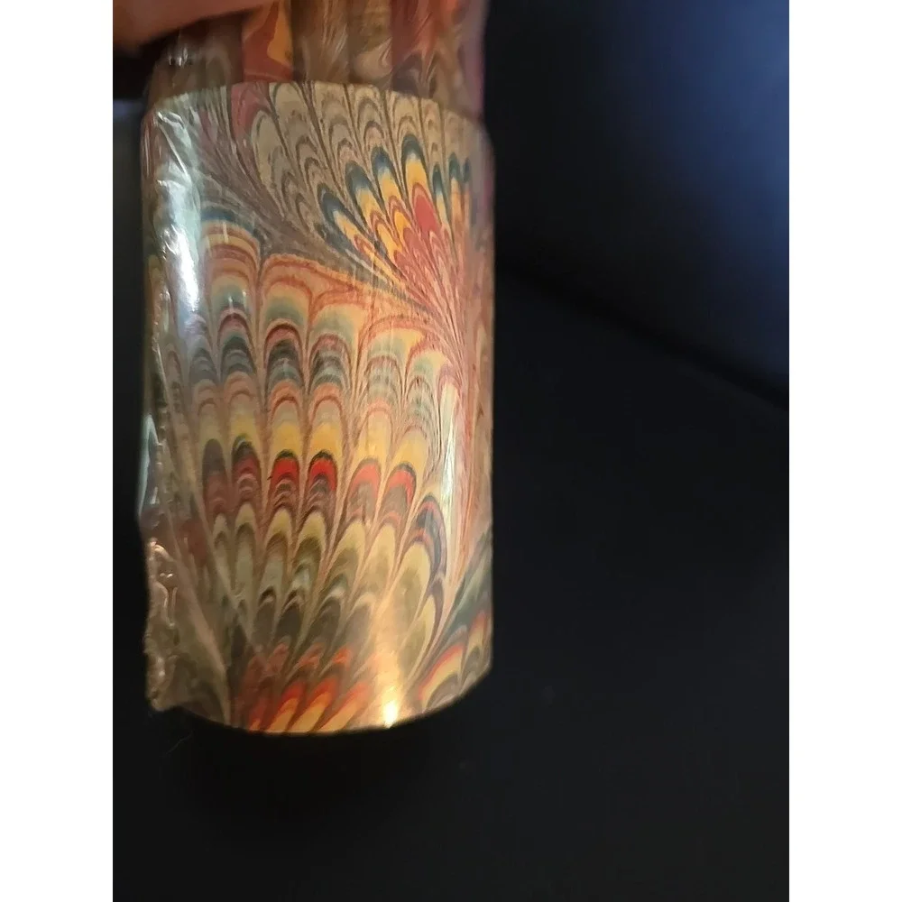 Vintage Psychadelic Groovy Tie Dye Swirl Pencil Holder and 38 Wood Pencils